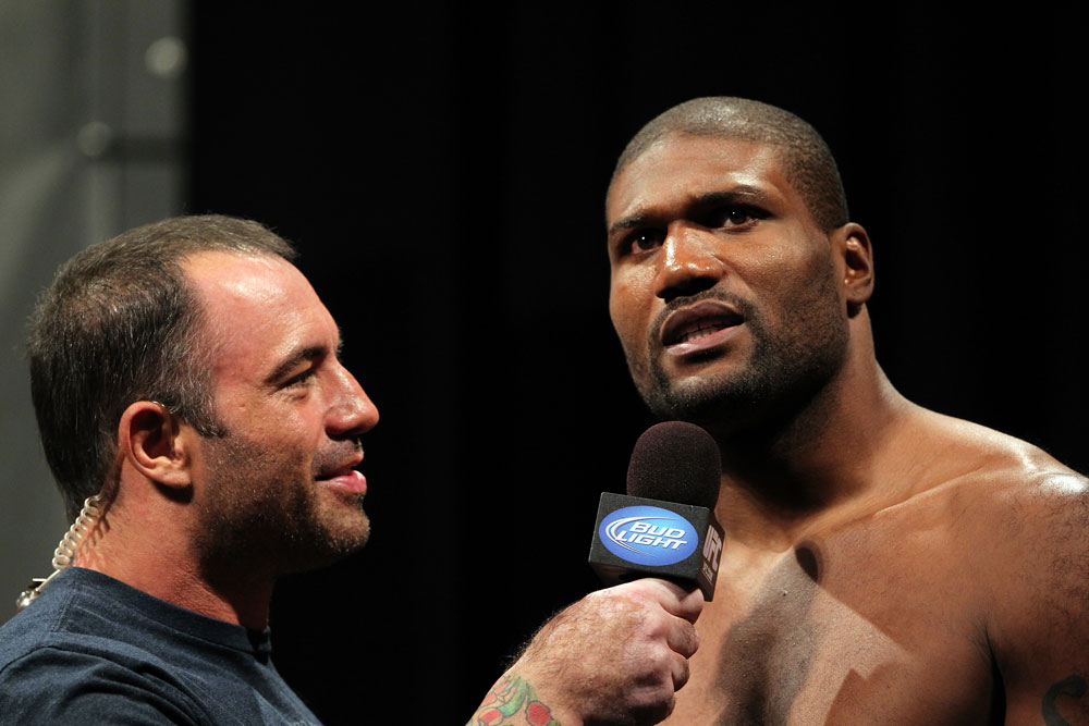 (LR) Joe Rogan with Rampage Jackson