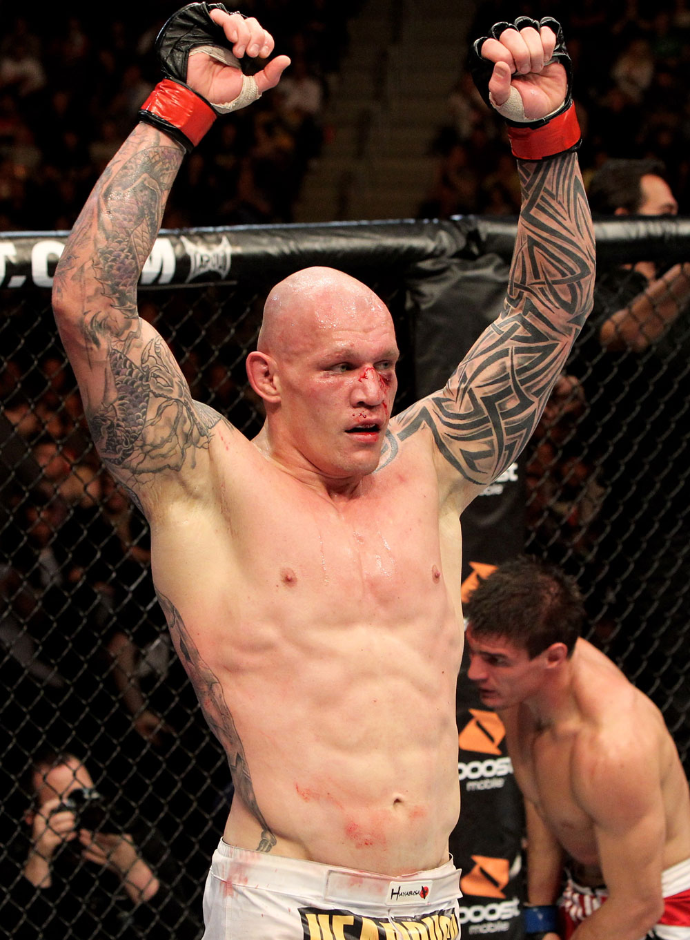 Krzysztof Soszynski of Canada celebrates victory by unanimous decision over Goran Reljic of Croatia during their Light-Heavyweight UFC bout at the Konig Pilsner Arena on November 13, 2010 in Oberhausen, Germany. (Photo by Josh Hedges/Zuffa LLC/Zuffa LLC)