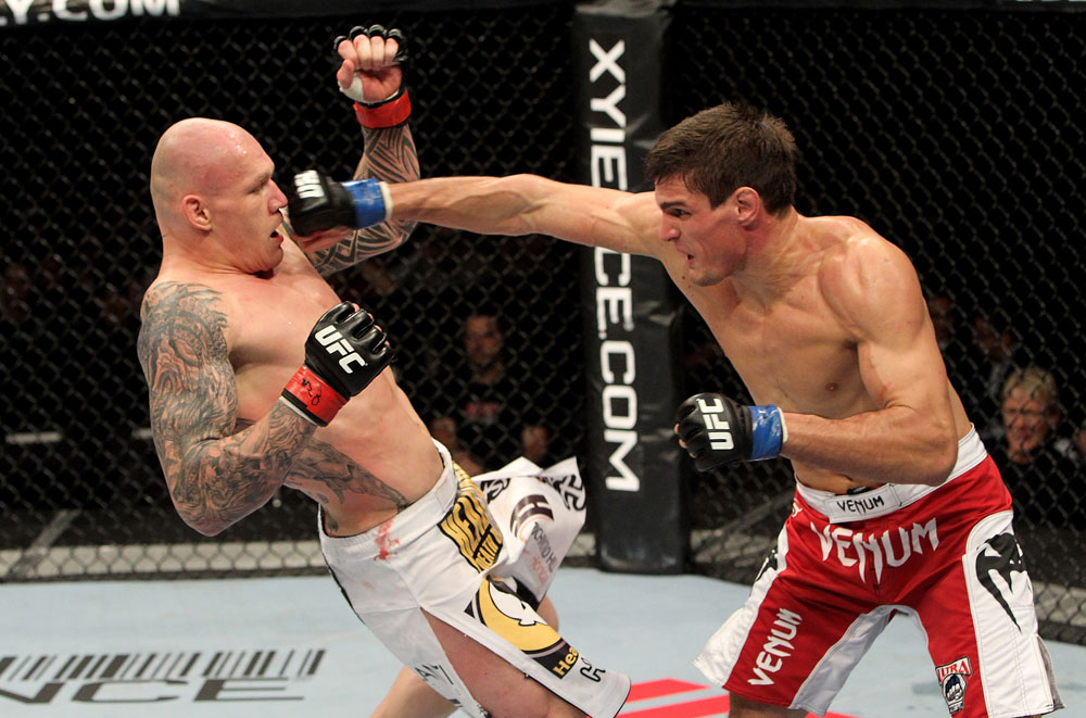 Krzysztof Soszynski of Canada fights Goran Reljic (R) of Croatia during their Light-Heavyweight UFC bout at the Konig Pilsner Arena on November 13, 2010 in Oberhausen, Germany. (Photo by Josh Hedges/Zuffa LLC/Zuffa LLC)