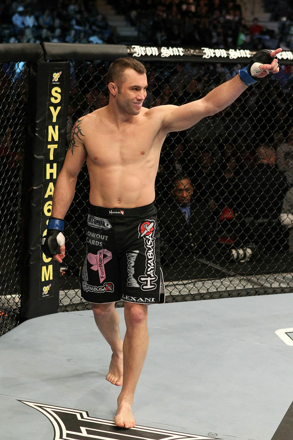 UFC 123: Brian Foster celebrates his victory over Matt Brown.